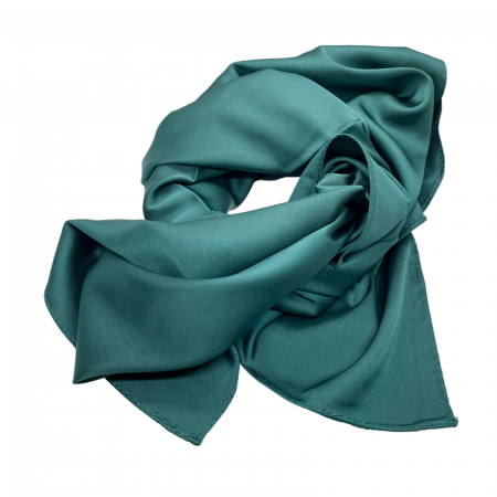 Esarfa matase AMELIE, Verde inchis, 70x70cm [2]