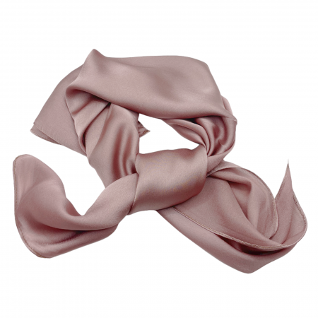 Esarfe Matase & Voal & Satin - Esarfa matase AMELIE, Roz prafuit, 70x70cm