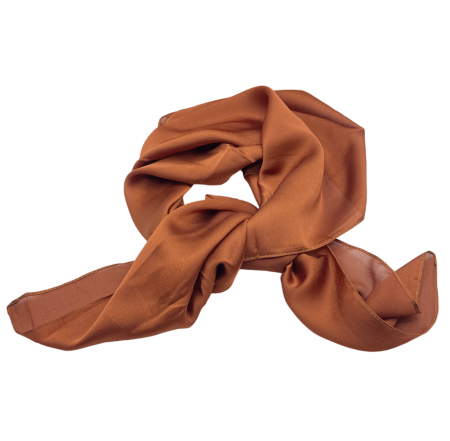 Esarfe Matase & Voal & Satin - Esarfa matase AMELIE, Maro ruginiu, 70x70cm