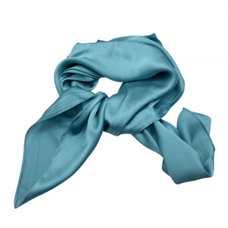 Esarfe Matase & Voal & Satin - Esarfa matase AMELIE, Bleu turcoaz, 70x70cm