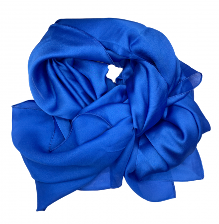 Esarfe Matase & Voal & Satin - Esarfa matase ANGELIQUE, Albastru electric, 80x170cm