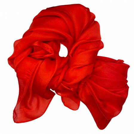 FASHION - Esarfa matase ANGELIQUE, Rosu, 80x170cm