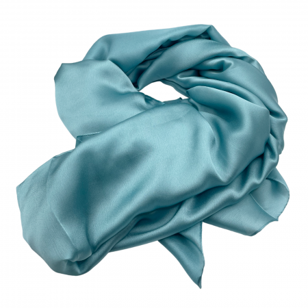 Esarfe Matase & Voal & Satin - Esarfa matase ANGELIQUE, Turcoaz, 80x170cm