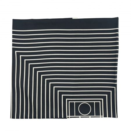 Esarfa matase WANDA, Negru Crem, 85x85cm [2]