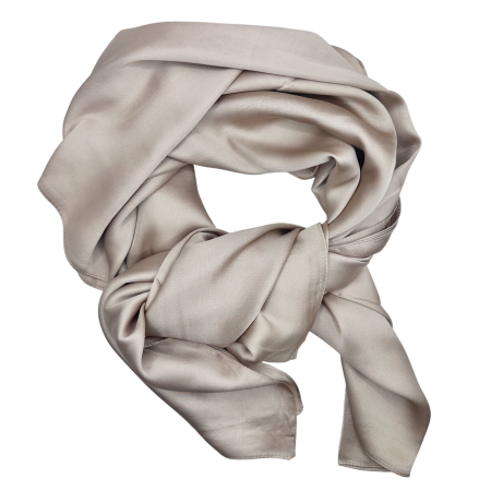 MODA & ACCESORII - Esarfa femei ANGELIQUE Bej taupe, Matase