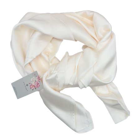 MODA & ACCESORII - Esarfa crem pentru femei ANGELIQUE din matase