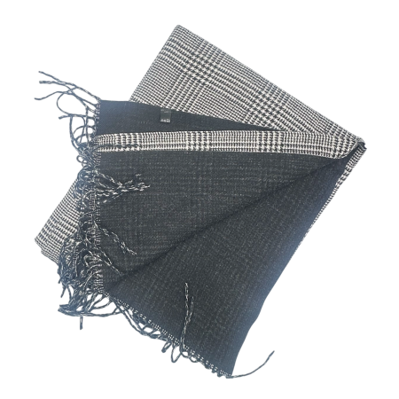 Esarfa reversibila in carouri LONDON CHECK - Alb/ Negru, 70x190 cm [2]