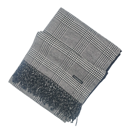 Esarfa reversibila in carouri LONDON CHECK - Alb/ Negru, 70x190 cm [4]