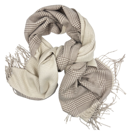Saluri & Fulare - Esarfa reversibila in carouri - Bej