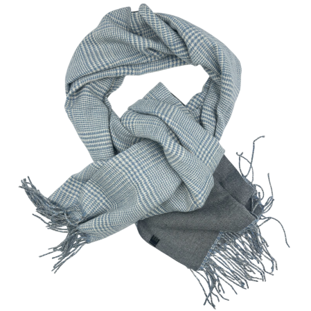 Saluri & Fulare - Esarfa reversibila in carouri LONDON CHECK - gri