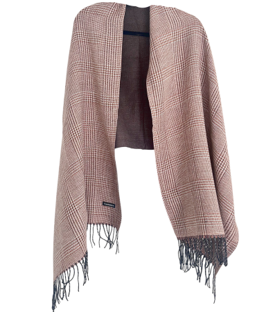 Esarfa reversibila in carouri - Maro- roz taupe [2]