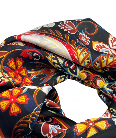 Esarfa satin LIZZY, Negru, 70x70cm [1]