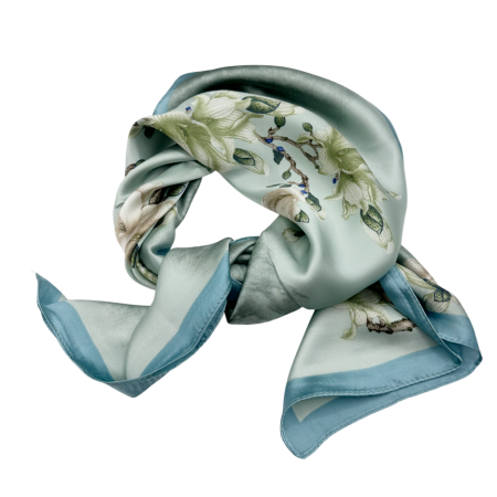 Esarfa satin BLOSSOM, Bleu, 70x70cm [1]
