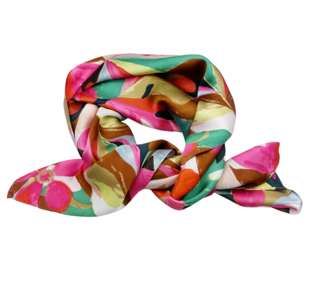 Esarfa satin KIKO, Roz, 70x70cm [1]