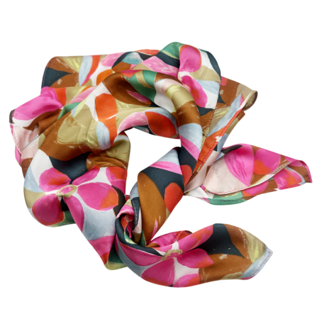 Esarfe Matase & Voal & Satin - Esarfa satin KIKO, Roz, 70x70cm