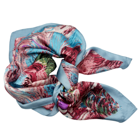 Esarfe Matase & Voal & Satin - Esarfa satin KIKO, Bleu, 70x70cm