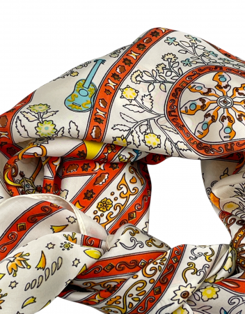 Esarfa satin DANIELLE, Portocaliu, 70x70cm [1]