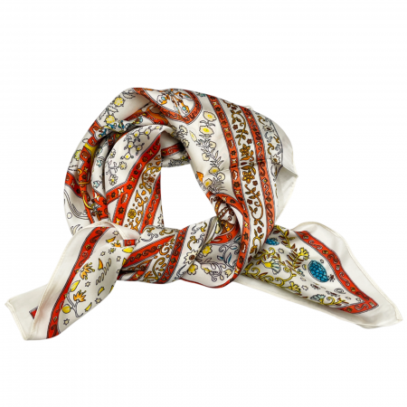 Esarfe Matase & Voal & Satin - Esarfa satin DANIELLE, Portocaliu, 70x70cm