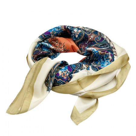 Esarfa satin WENDY, Portocaliu, 70x70cm [4]