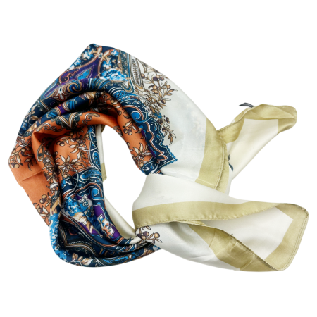 Esarfe Matase & Voal & Satin - Esarfa satin WENDY, Portocaliu, 70x70cm