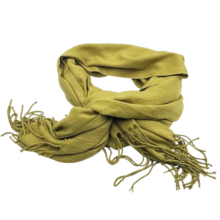 Saluri & Fulare - Esarfa uni ELARA - Sal cu franjuri Verde olive