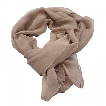 Esarfe Matase & Voal & Satin - Esarfa uni de vara JOLEEN, Maro taupe, 50x160cm