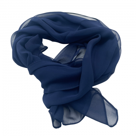 Esarfe Matase & Voal & Satin - Esarfa uni de vara JOLEEN, Bleumarin, 50x160cm