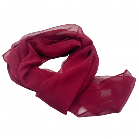 Esarfe Matase & Voal & Satin - Esarfa uni de vara JOLEEN, Burgundy, 50x160cm