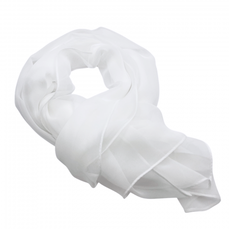 Esarfe Matase & Voal & Satin - Esarfa uni de vara JOLEEN, Alb, 50x160cm