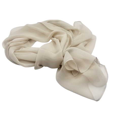 MODA & ACCESORII - Esarfa uni din voal bej JOLEEN - 50x160cm