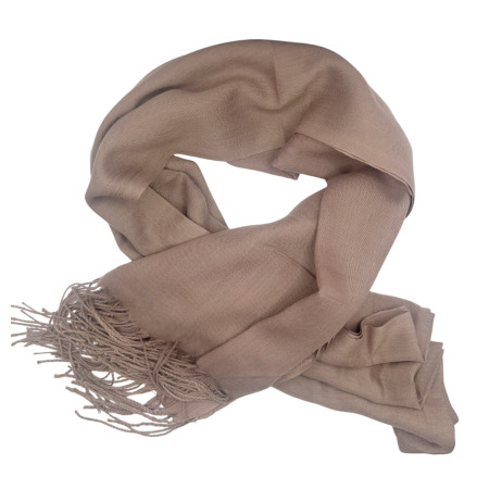 Esarfe Casmir & Vascoza & Manusi - Esarfa uni subtire CASHMERE EMILY, Bej Taupe, 70x180cm