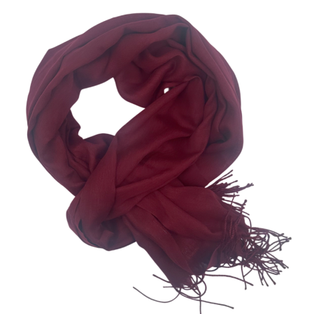 Esarfe Cashmere Subtiri - Esarfa uni subtire CASHMERE EMILY, Burgundy, 70x180cm