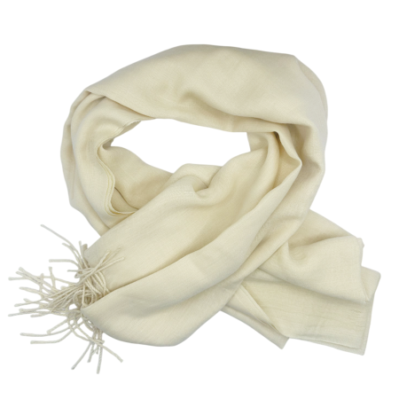 Esarfe Casmir & Vascoza & Manusi - Esarfa uni subtire CASHMERE EMILY, Ivoire, 70x180cm