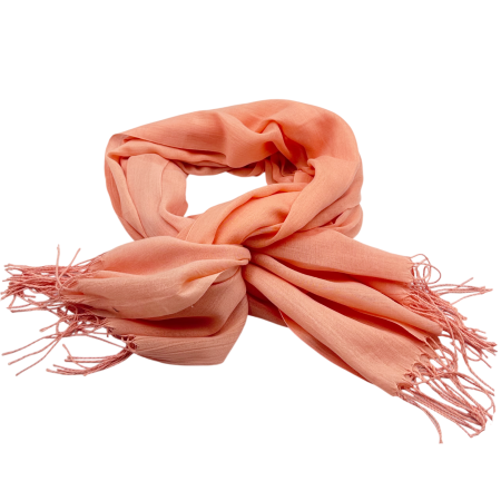 Saluri & Fulare - Esarfa Portocalie cu Franjuri – Accesoriu Elegant