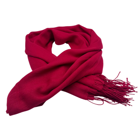 Esarfe Cashmere Subtiri - Eșarfă Rosie cu Franjuri – Accesoriu Elegant pentru Ținute Rafinate