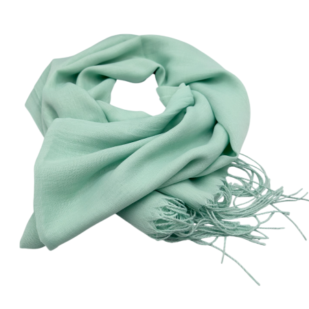 Esarfe Cashmere Subtiri - Eșarfă Verde-menta cu Franjuri – Accesoriu Elegant pentru Ținute Rafinate