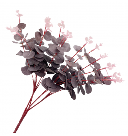 Flori Artificiale - Eucalipt artificial CHLOE, Mov burgundy, 40cm