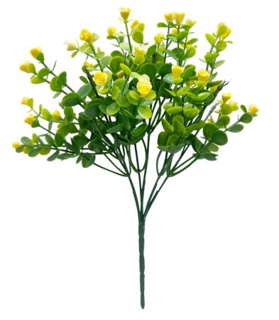 De Vara - Verdeata artificiala Eucalipt cu bobite DELILAH, Galben, 30cm