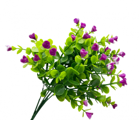 Verdeata artificiala Eucalipt cu bobite DELILAH, Mov, 30cm [3]