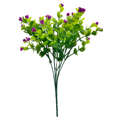Verdeata artificiala Eucalipt cu bobite DELILAH, Mov, 30cm [2]