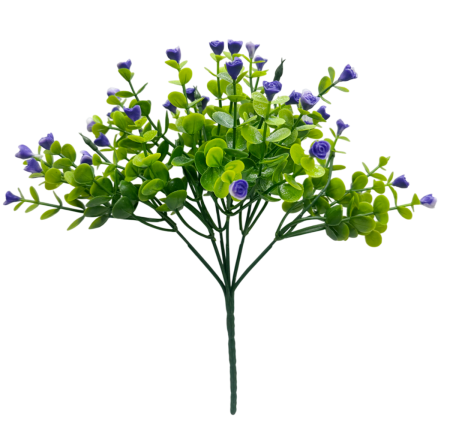 Flori Artificiale - Verdeata artificiala Eucalipt cu bobite DELILAH, Mov, 30cm