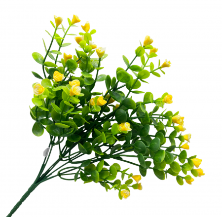 Verdeata artificiala Eucalipt cu bobite DELILAH, Galben, 30cm [2]