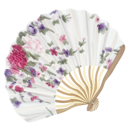 Evantai Alb cu Flori Delicate - Accesoriu elegant [0]