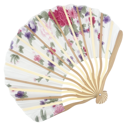 Evantai Alb cu Flori Delicate - Accesoriu elegant [1]