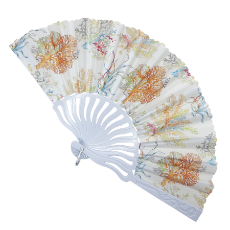 MODA & ACCESORII - Evantai Alb din Matase OCEAN