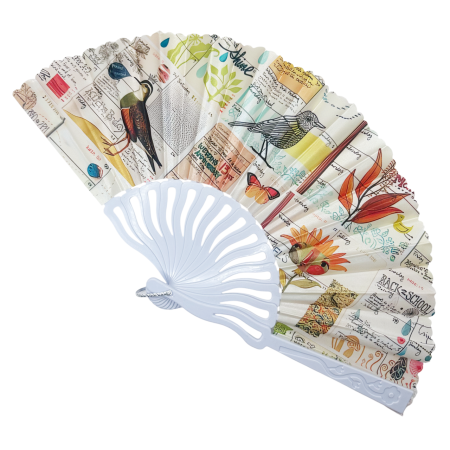 MODA & ACCESORII - Evantai Alb din Matase SUMMER