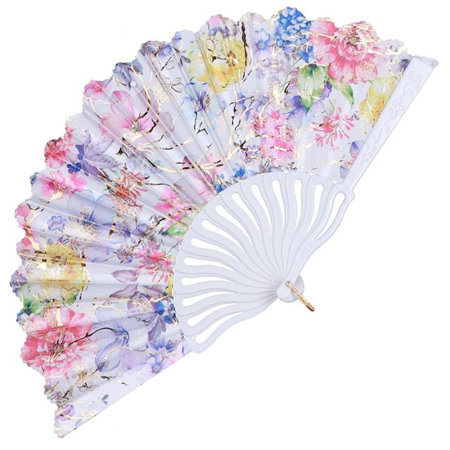 ACCESORII FEMEI - Evantai Alb din Matase SUMMER