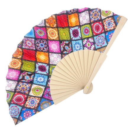 Evantai Boho din Lemn și Textil MOSAIC [0]