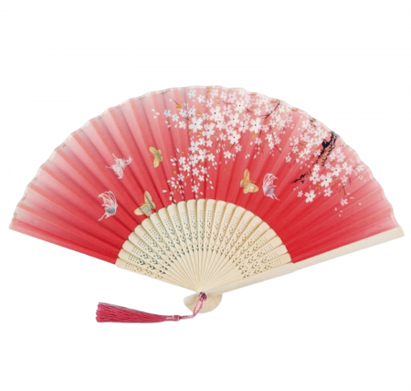 Evantai pliabil din bambus KYOTO, Rosu purpuriu [2]