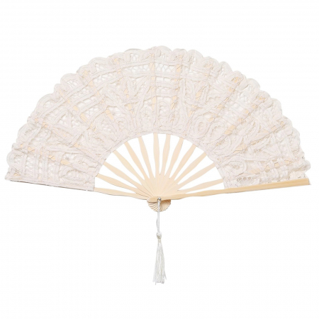 FASHION - Evantai dantela LORELEI, Crem, Vintage